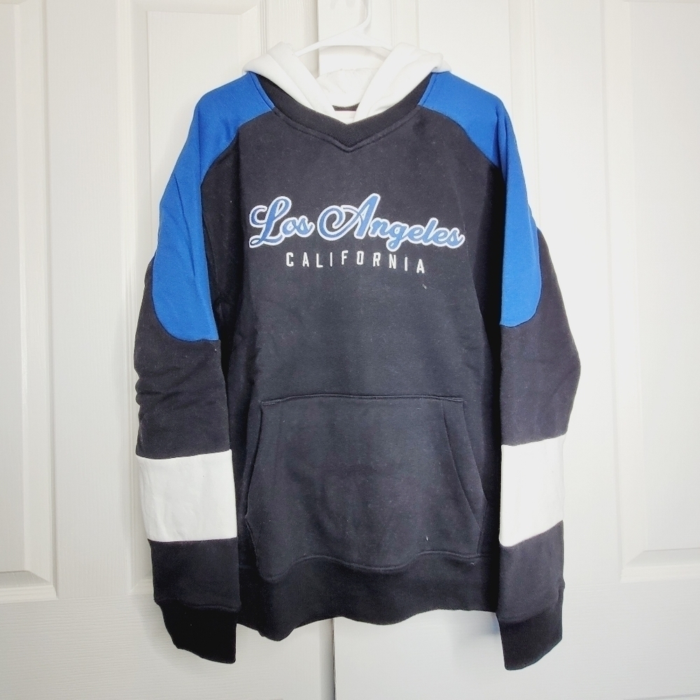 Hollister Mens Blue Black white Hooded Pullover Sweater New